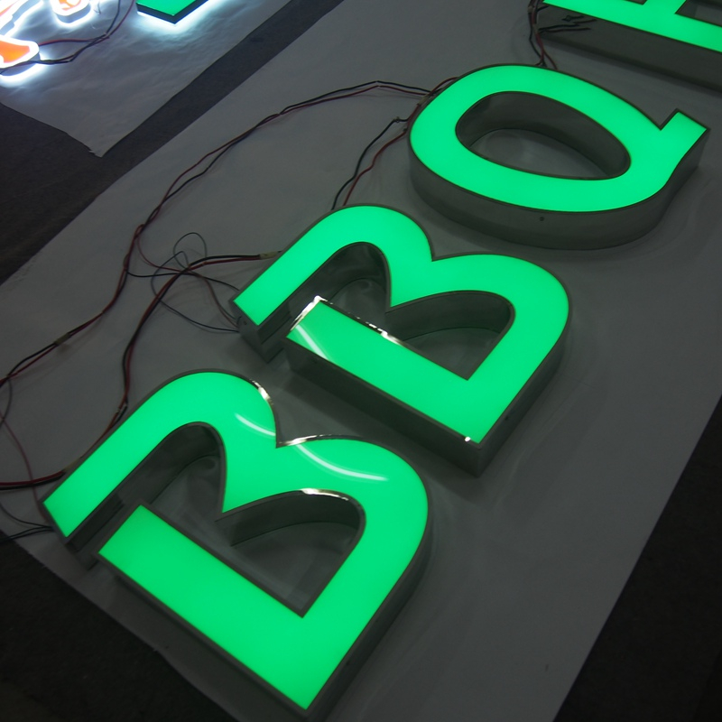 Face-Lit Fabricated Channel Letters with Trim