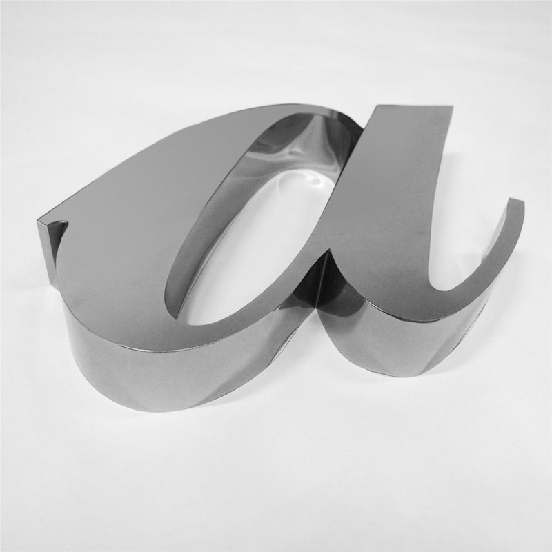 Fabricated Reverse Stainless Alloy Letters